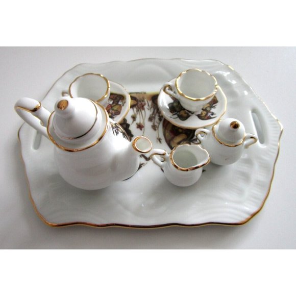 MJ Hummel Germany - Reutter Porzellan - Miniature Doll Porcelain Tea Set - VTG - Picture 6 of 16